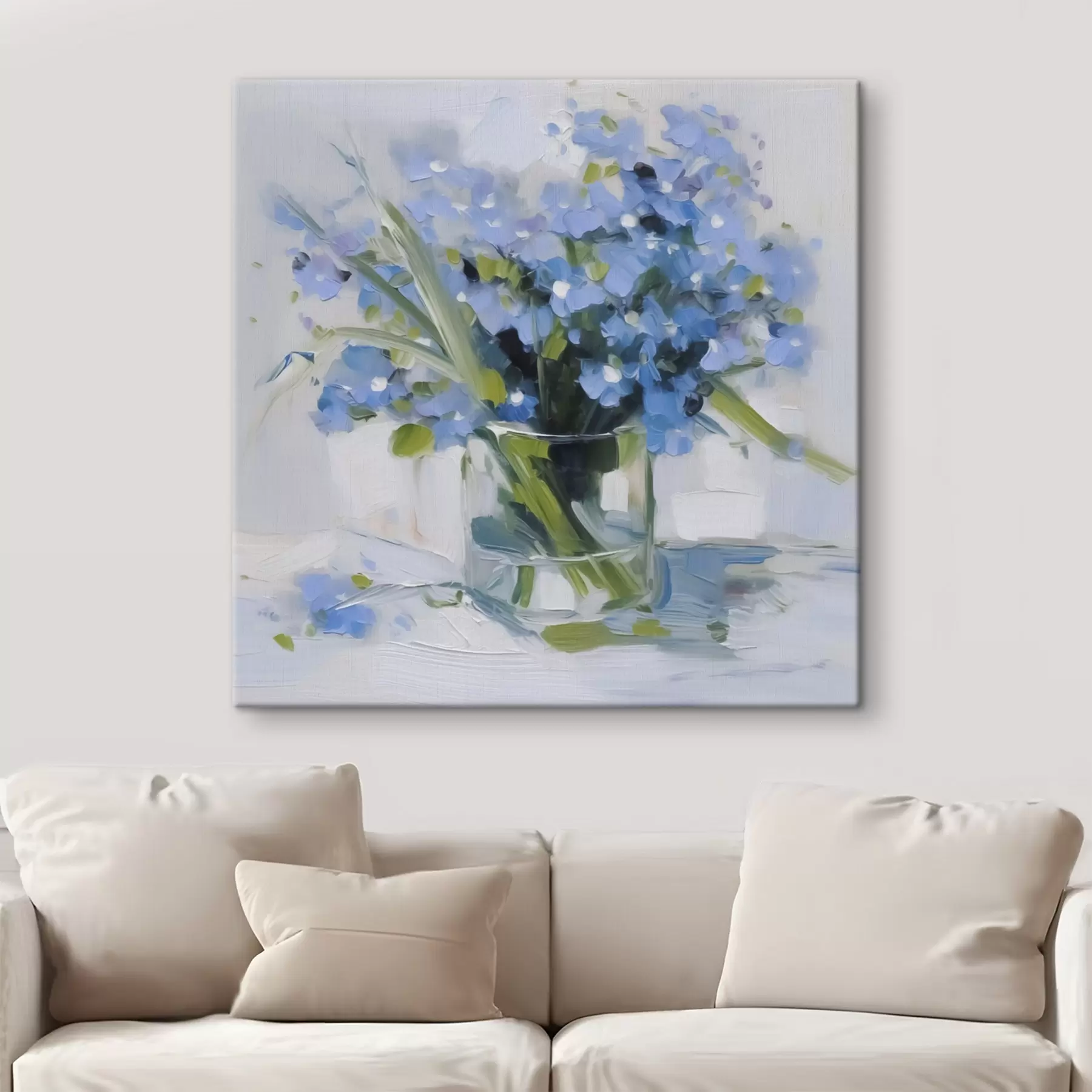 Fototapete Zarte Blumen in einer Glasvase s45773