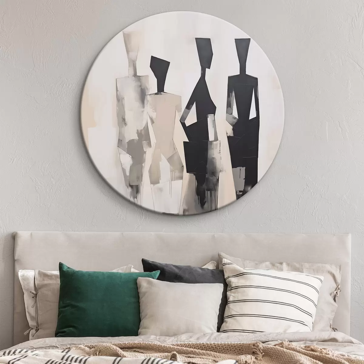 Runde Wandbilder Abstrakte Silhouetten von Menschen r45758