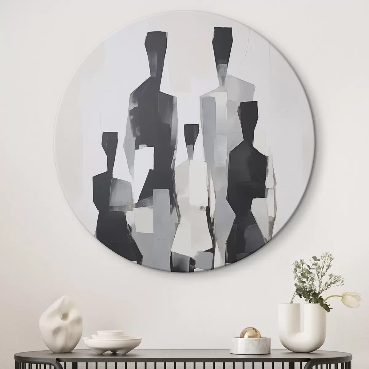 Runde Wandbilder Abstrakte Silhouetten r45759