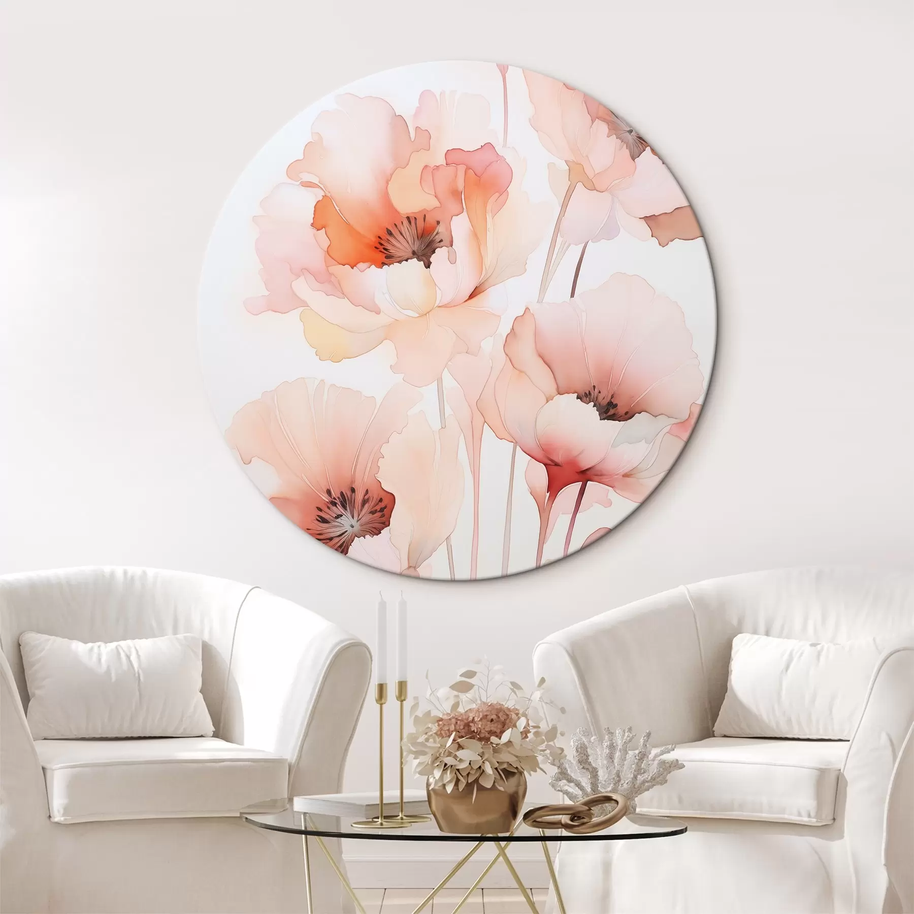 Fototapete Mohnblumen-Imitation Aquarell r45760