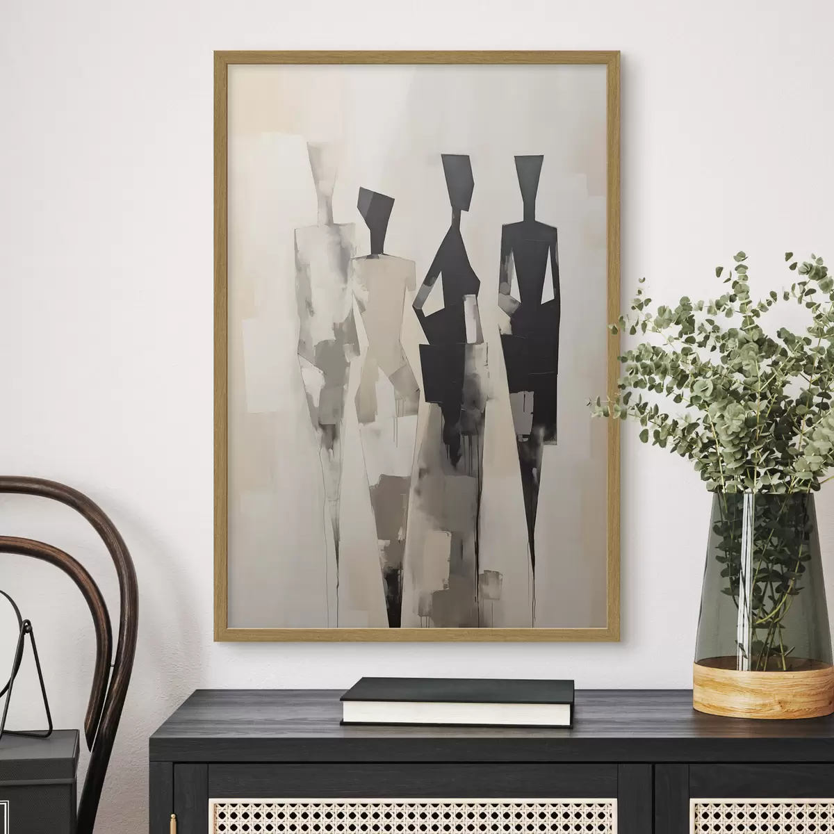 Poster Abstrakte Silhouetten von Menschen f45758