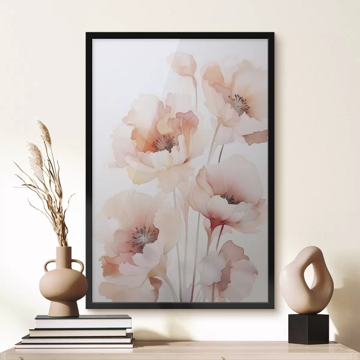 Poster Mohnblumen-Imitation Aquarell f45760