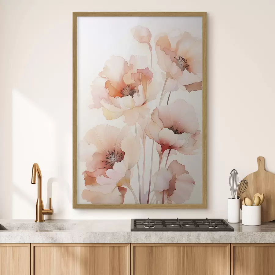 Fototapete Mohnblumen-Imitation Aquarell f45760