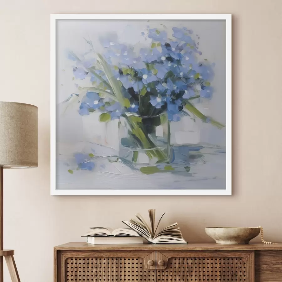 Fototapete Zarte Blumen in einer Glasvase f45773