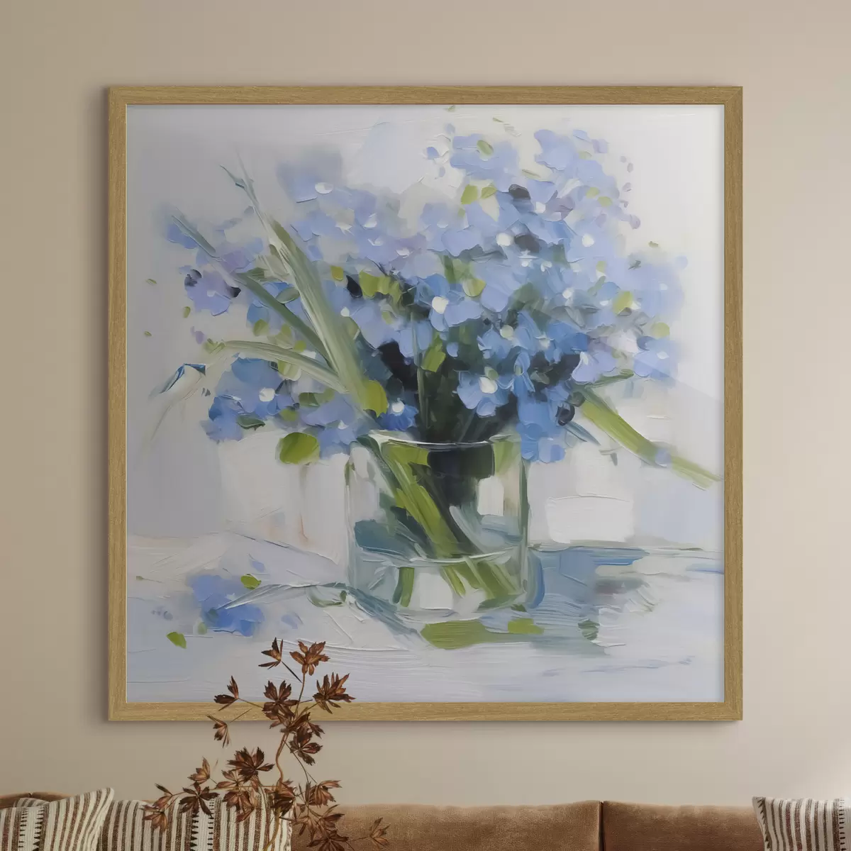 Poster Zarte Blumen in einer Glasvase f45773