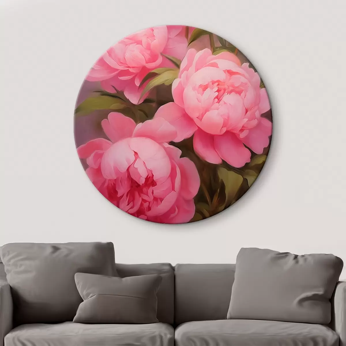Runde Wandbilder Rosa Pfingstrosen r45783