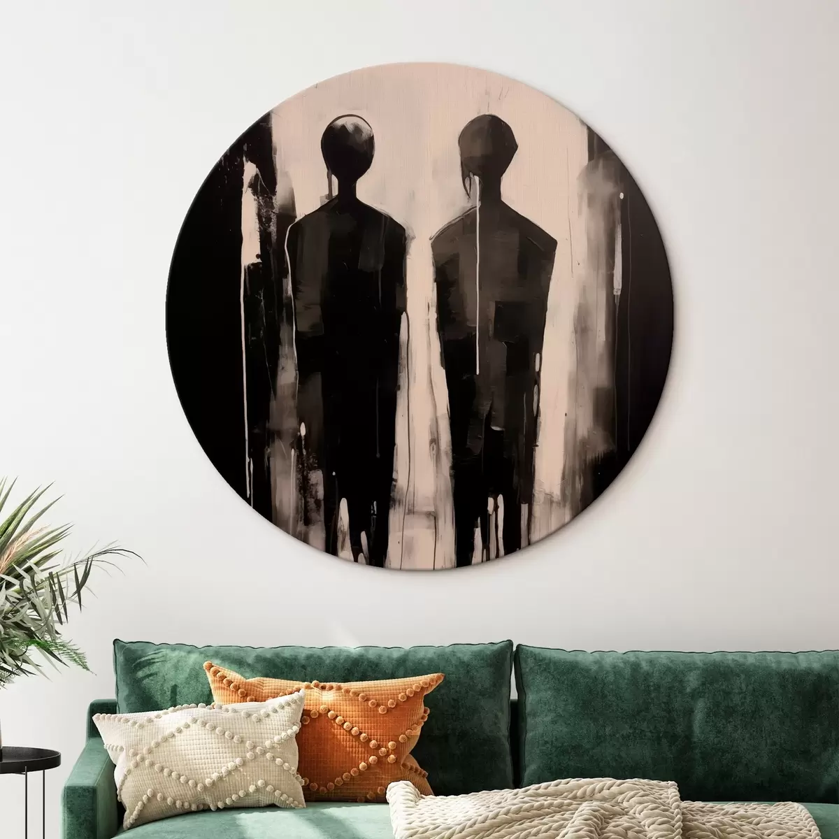 Runde Wandbilder Zwei Silhouetten r45789