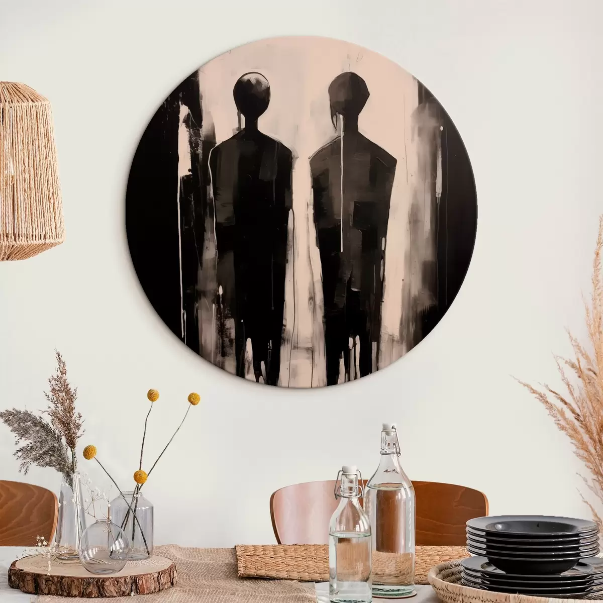 Runde Wandbilder Zwei Silhouetten r45789