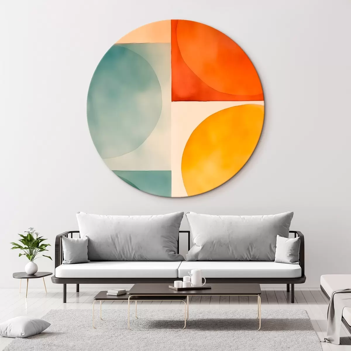 Runde Wandbilder Geometrische abstrakte Kreise r45792