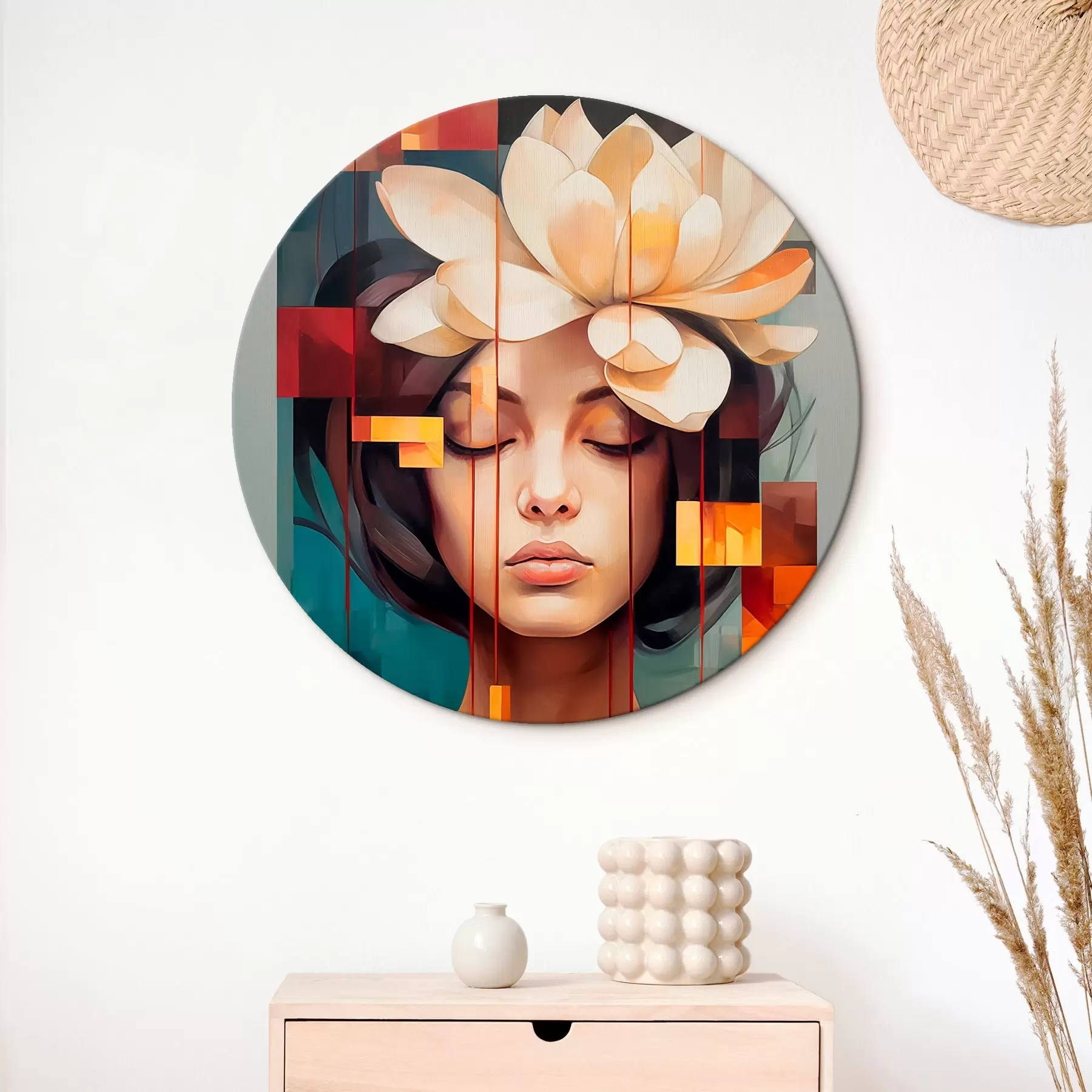 Fototapete Frau mit einer Blume r45796