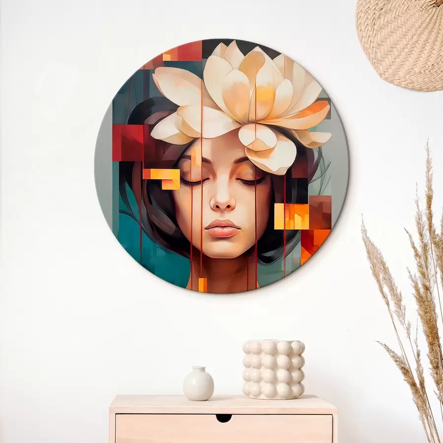 Fototapete Frau mit einer Blume r45796