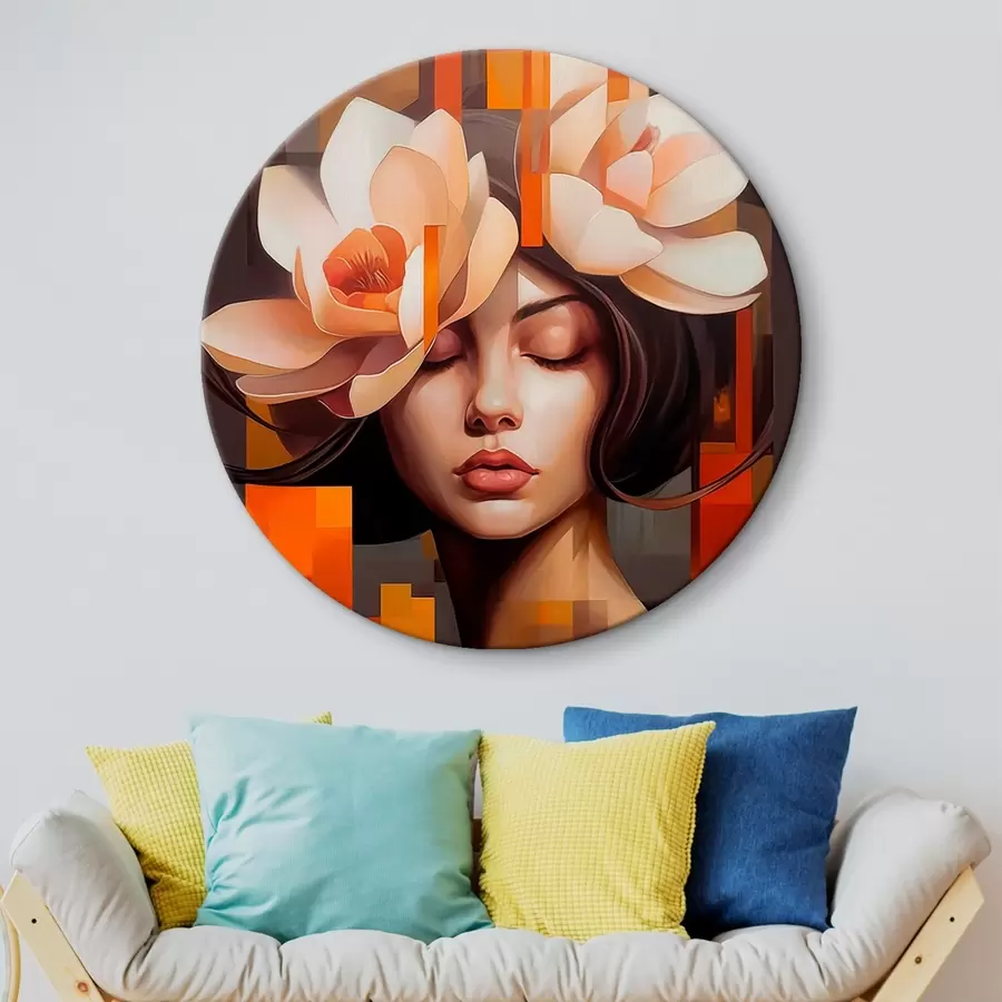 Fototapete Frau mit einer Blume r45797