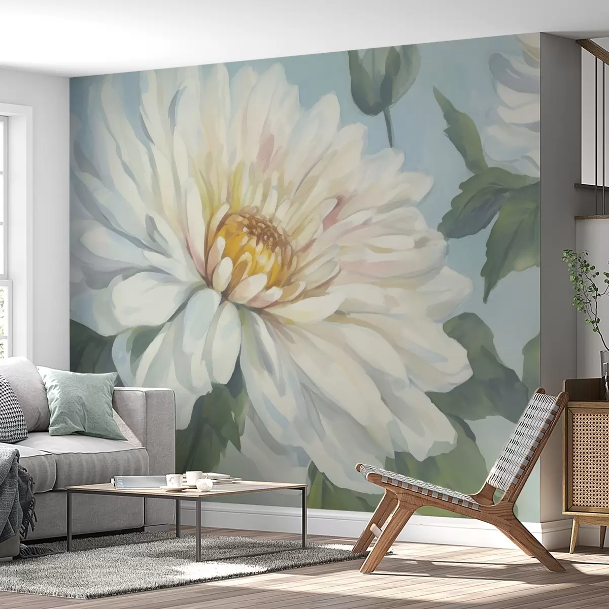 Fototapete Chrysanthemenblüte-Imitationsmalerei w04530