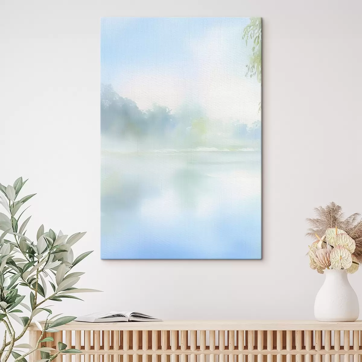 Fototapete aquarellsee in Blautönen s45714