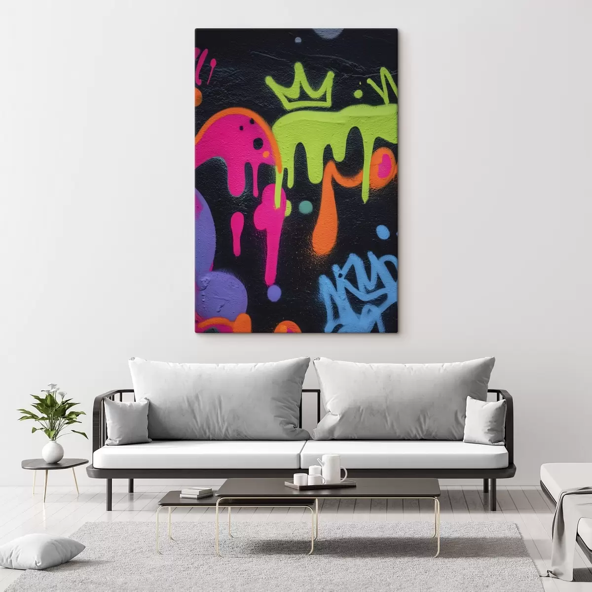 Fototapete leuchtende Straßenkunst auf dunklem Hintergrund s45716