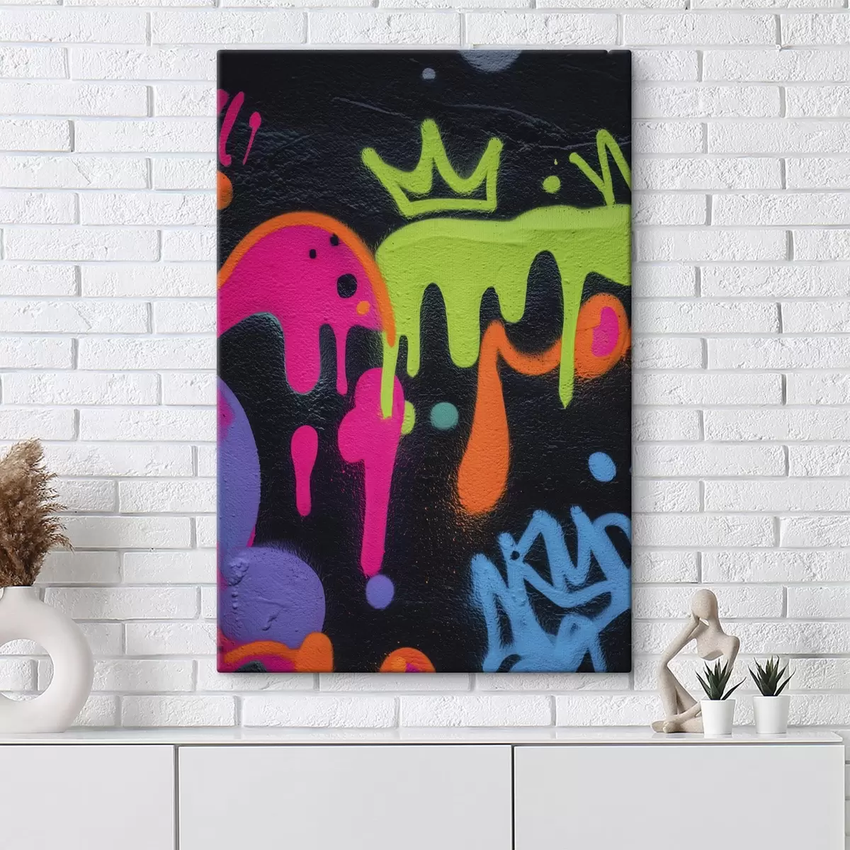 Fototapete leuchtende Straßenkunst auf dunklem Hintergrund s45716