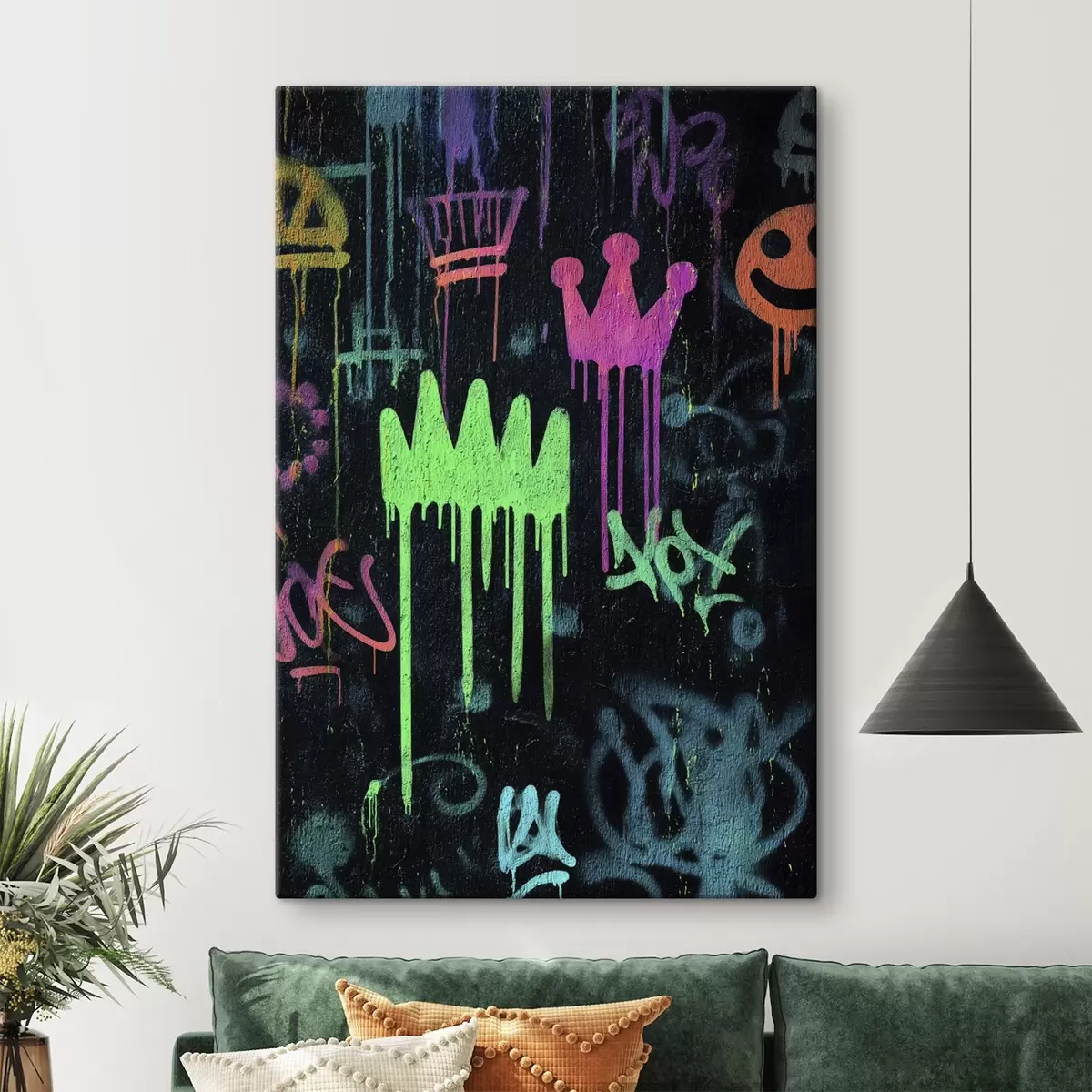 Fototapete leuchtende Straßenkunst auf dunklem Hintergrund s45718