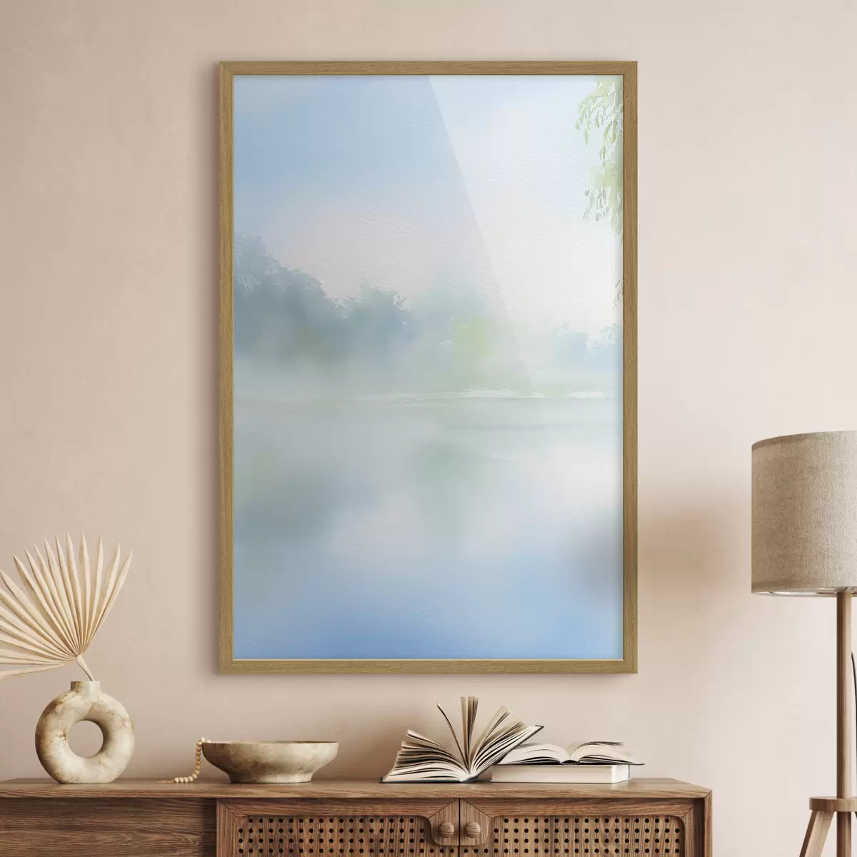 Poster aquarellsee in Blautönen f45714