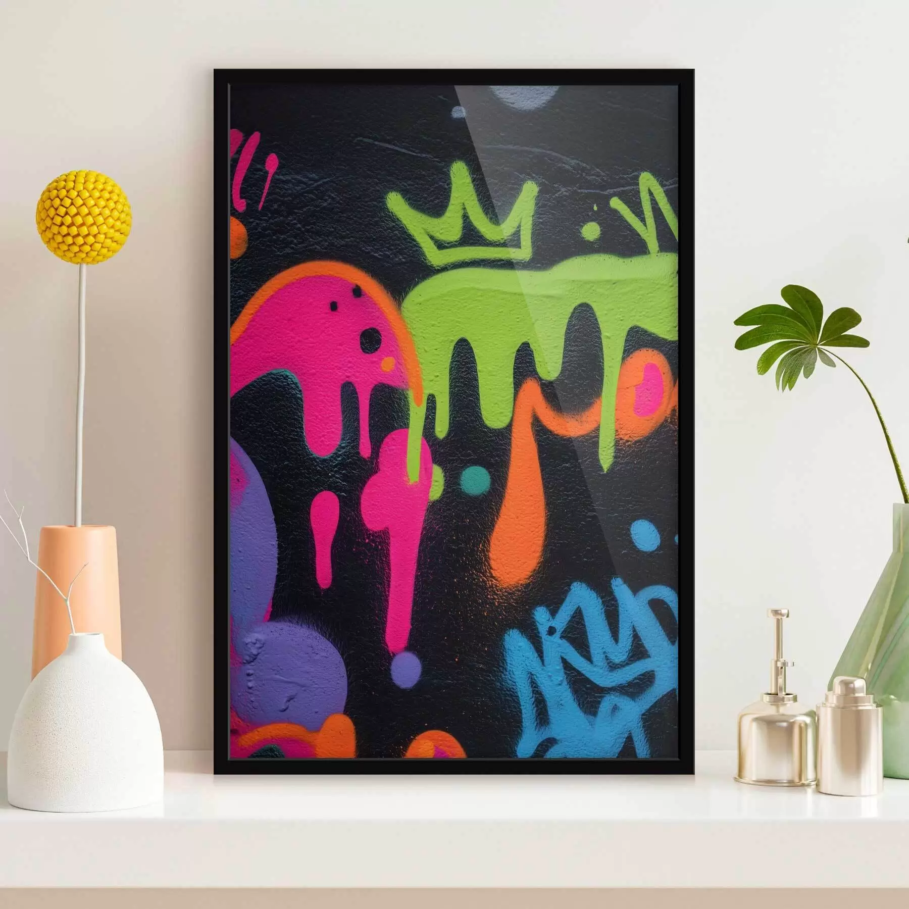 Fototapete leuchtende Straßenkunst auf dunklem Hintergrund f45716