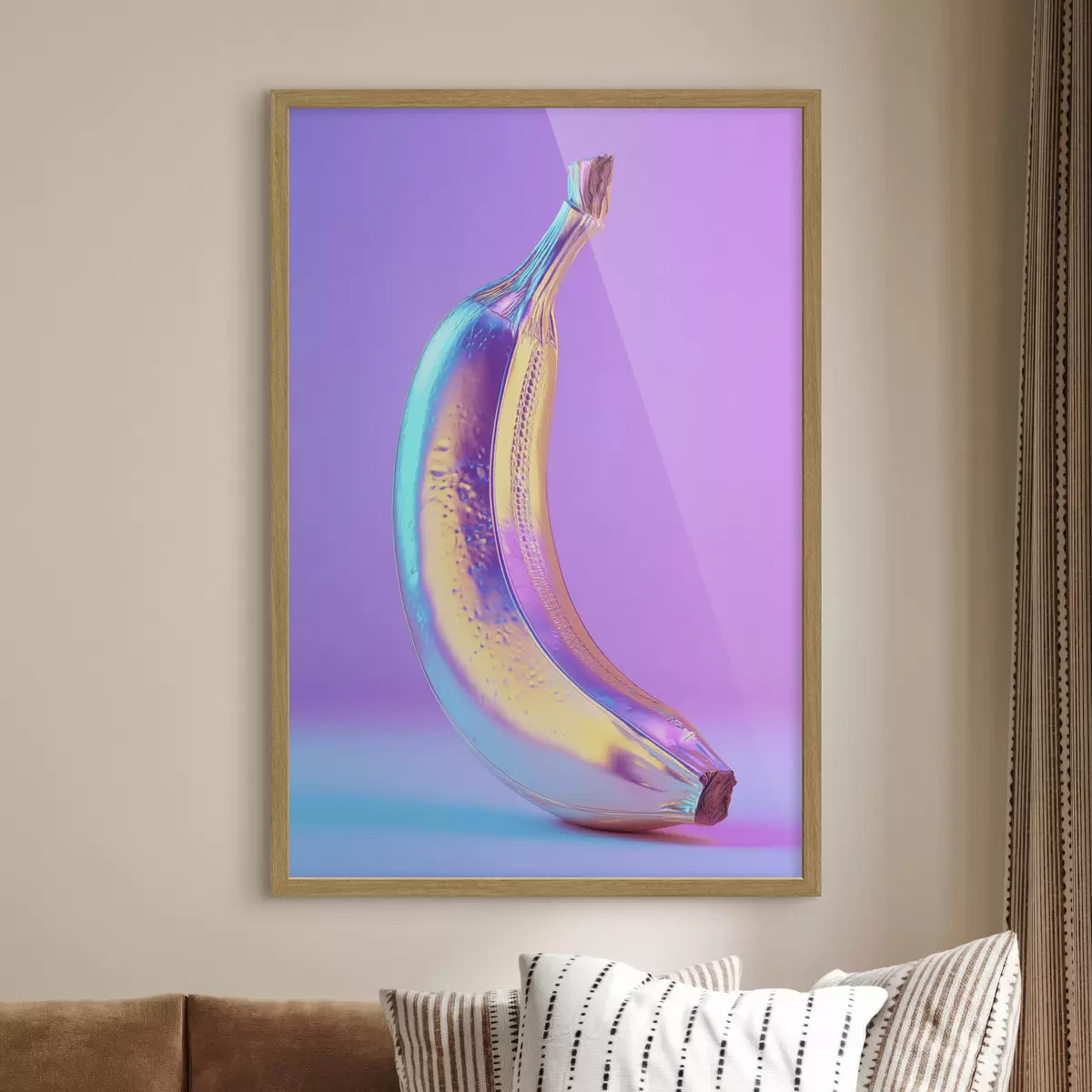Poster leuchtend glänzende Banane im Pop-Art-Stil f45728