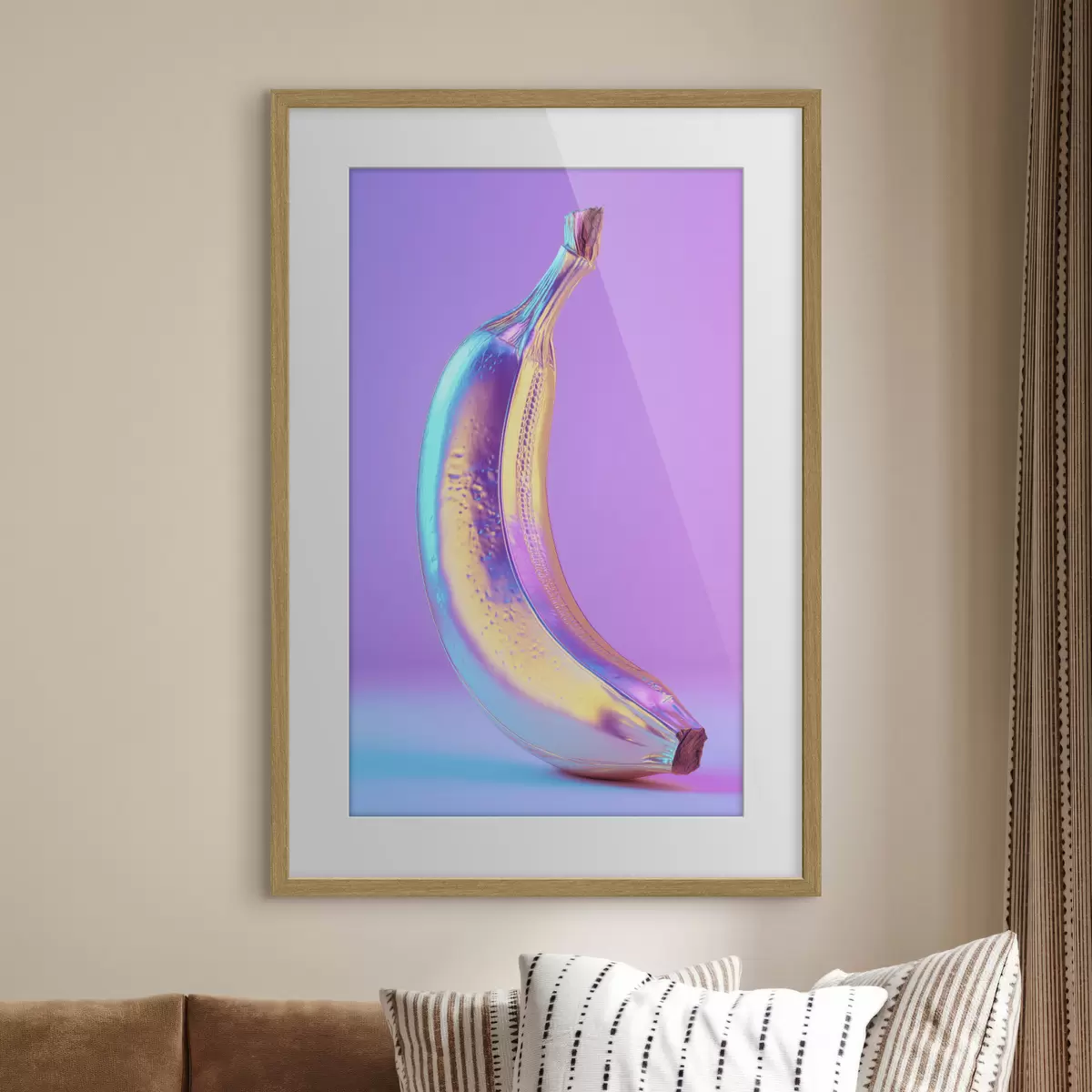 Poster leuchtend glänzende Banane im Pop-Art-Stil f45728