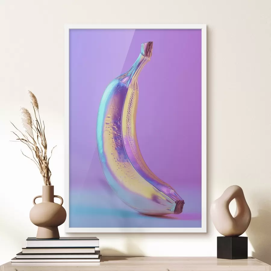 Fototapete leuchtend glänzende Banane im Pop-Art-Stil f45728