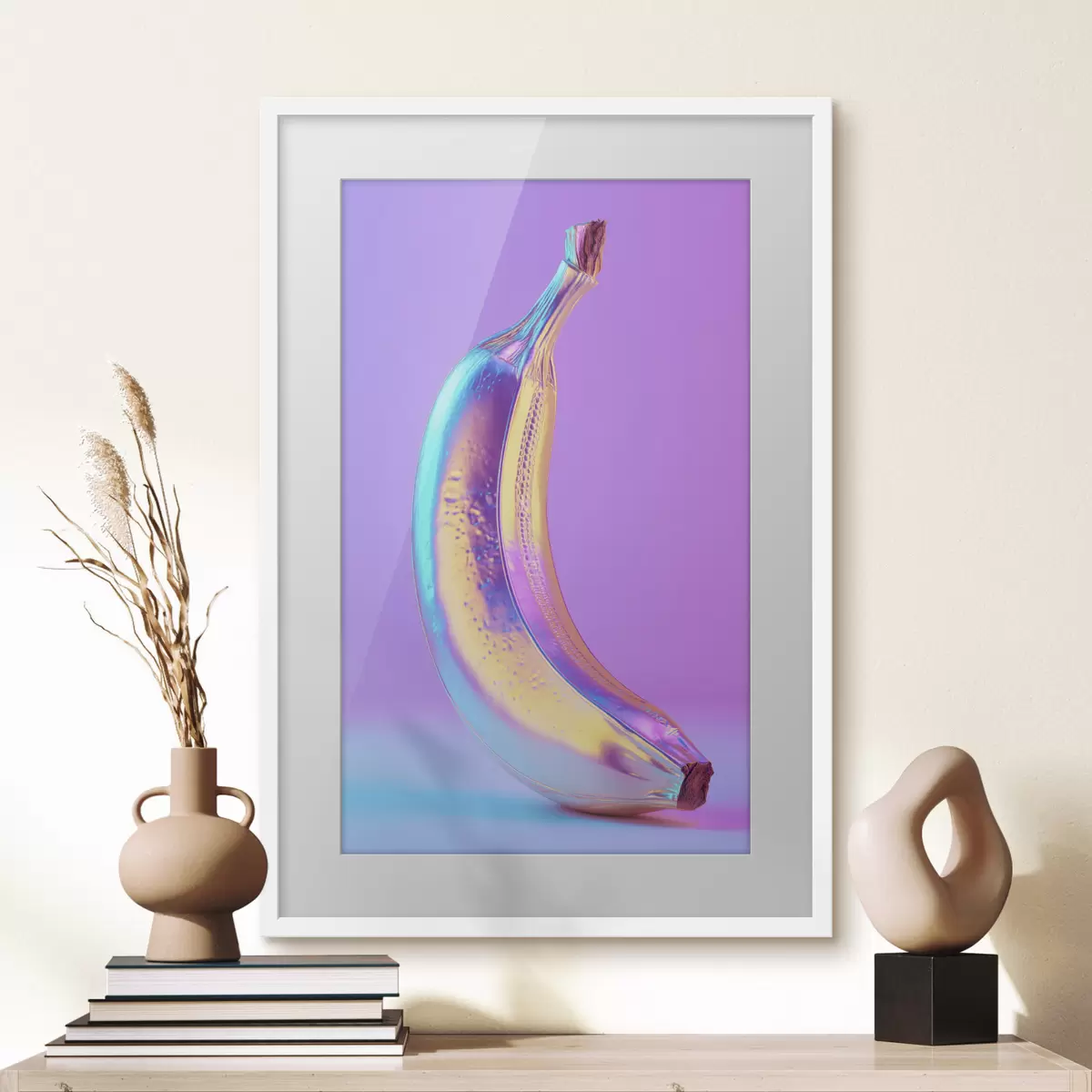 Poster leuchtend glänzende Banane im Pop-Art-Stil f45728