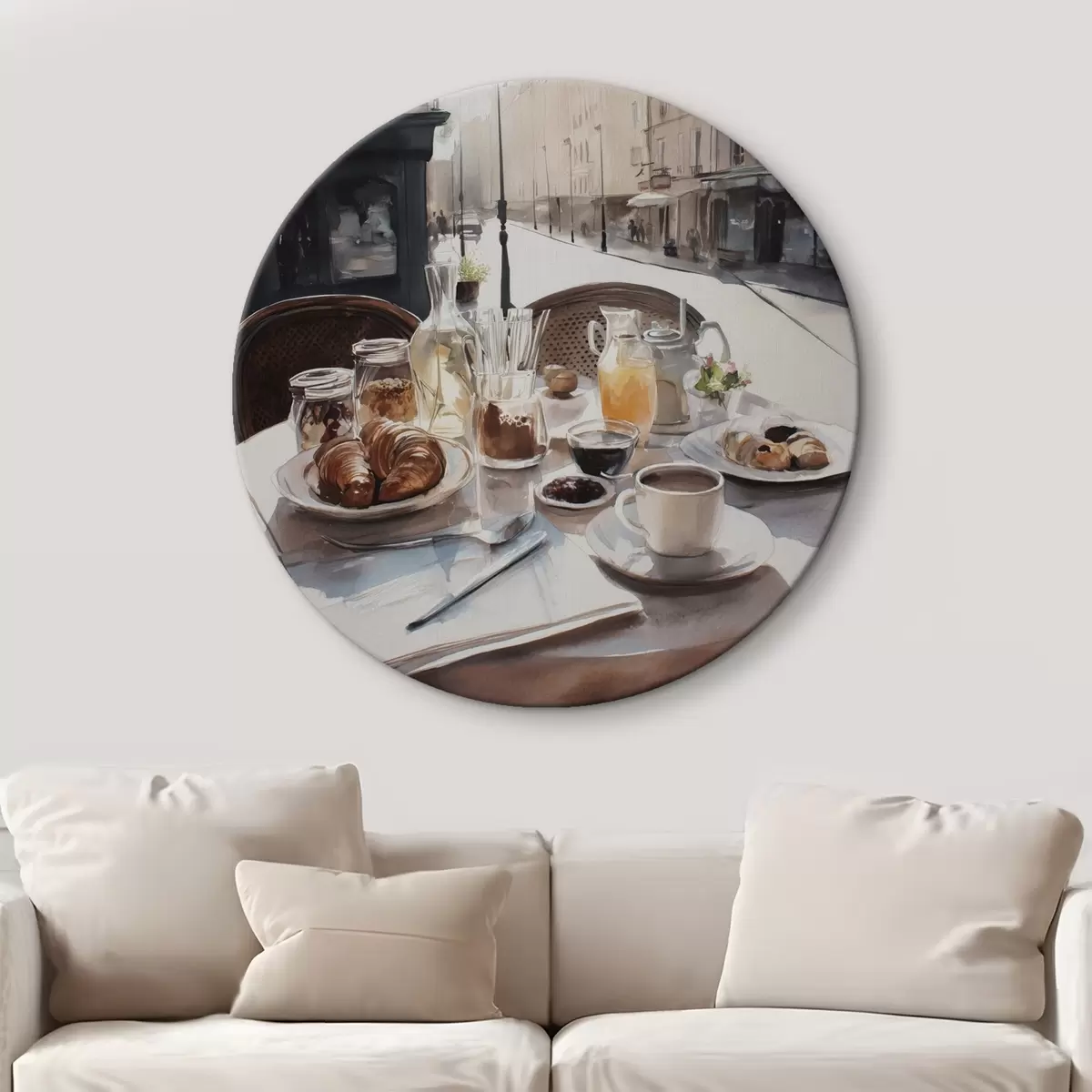 Runde Wandbilder frühstück in Paris r45725