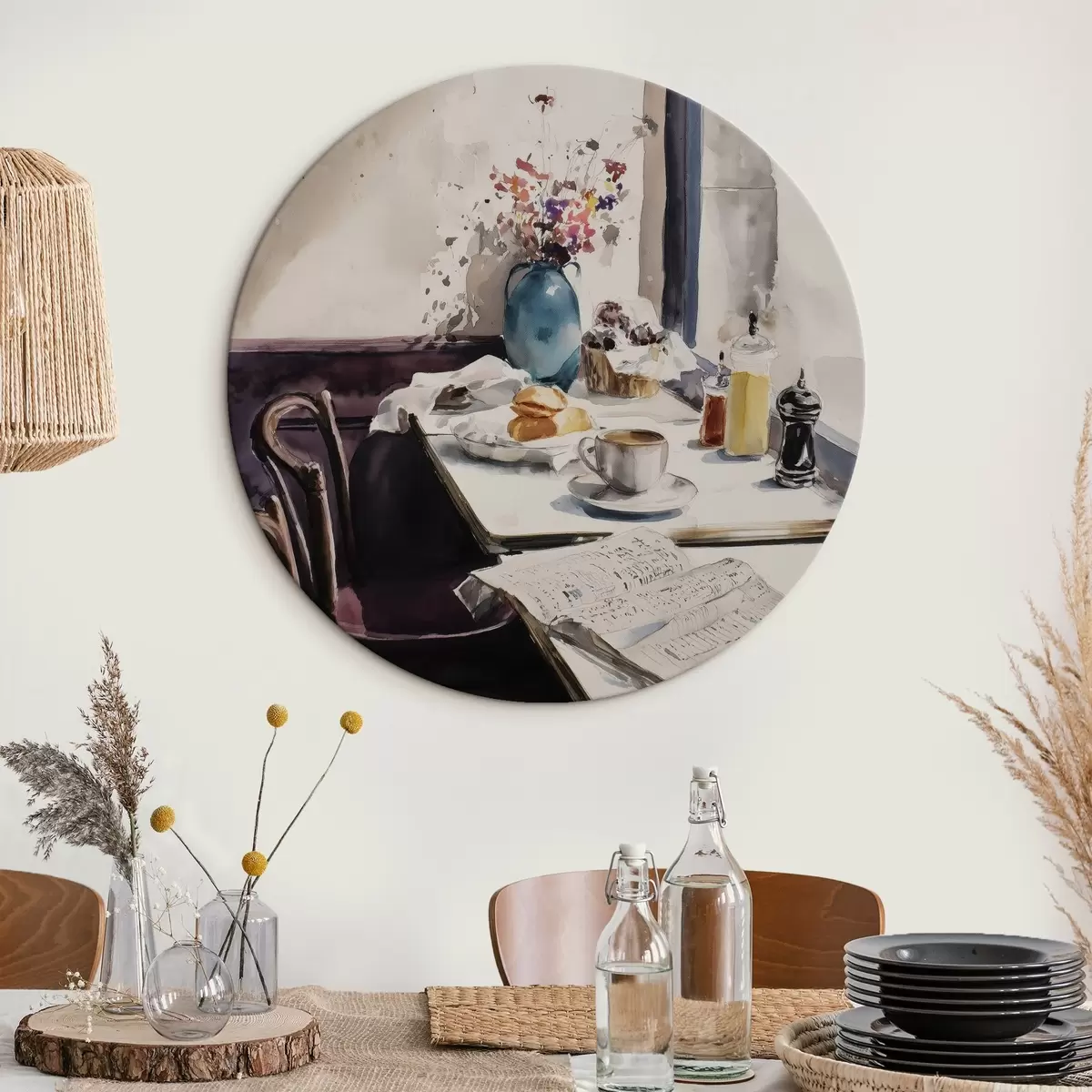 Runde Wandbilder frühstück in Paris r45726