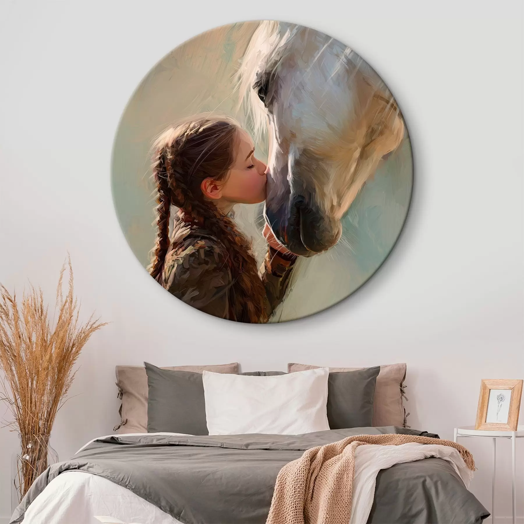 Fototapete mädchen küsst ein Pferd r45731