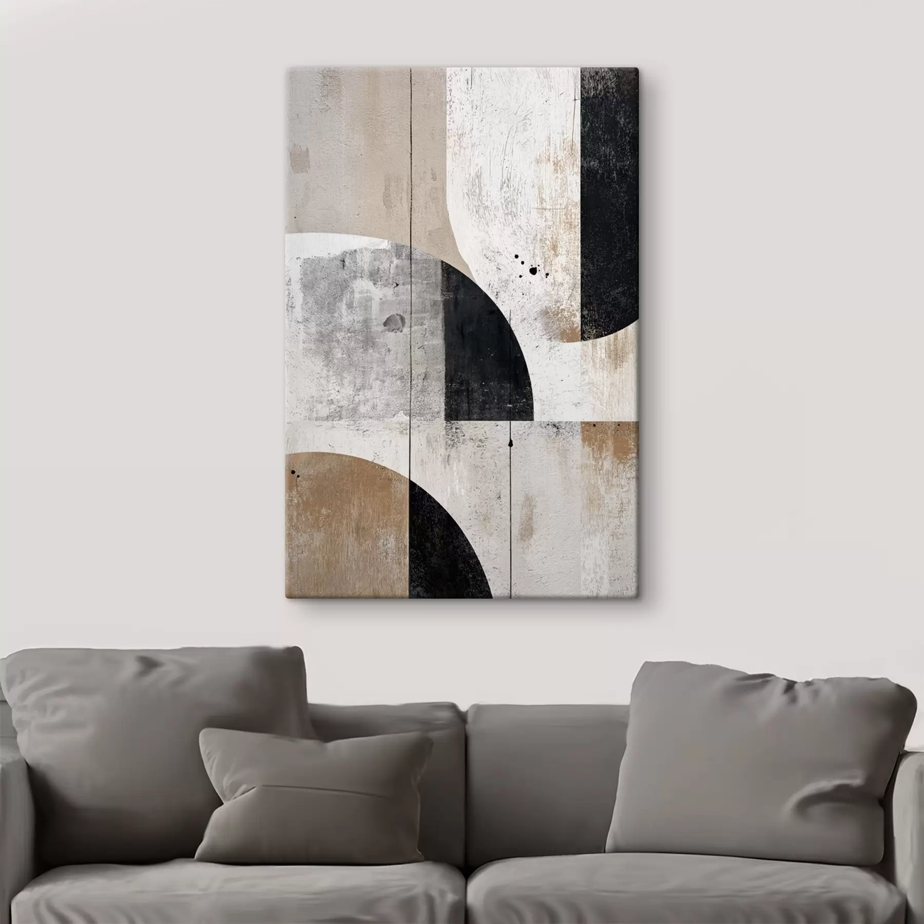 Fototapete Geometrische Formen in Grau- und Beigetönen s45812