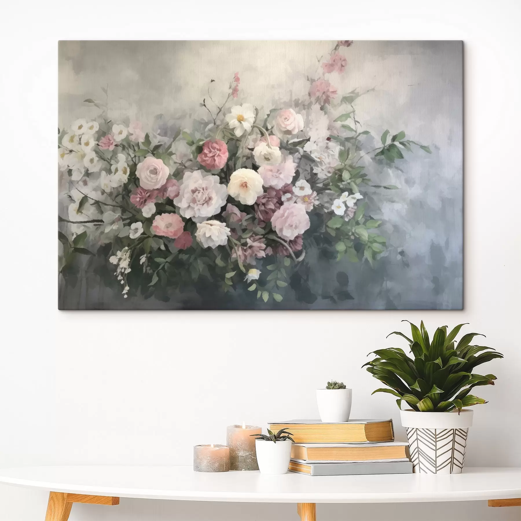 Fototapete Ein romantischer Strauß aus rosa und weißen Blumen s45817