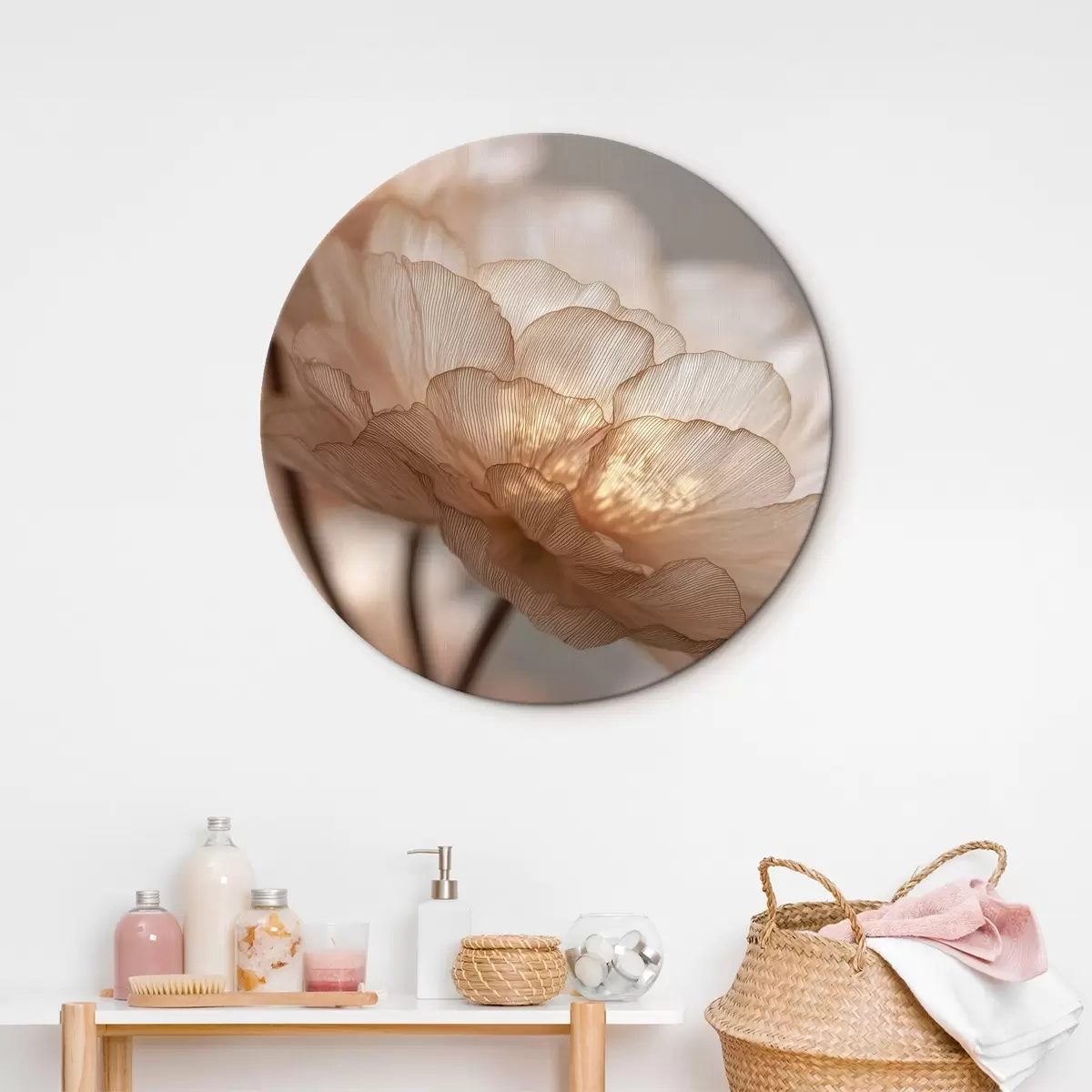 Runde Wandbilder Zarte Blume in hellem Glanz r45822