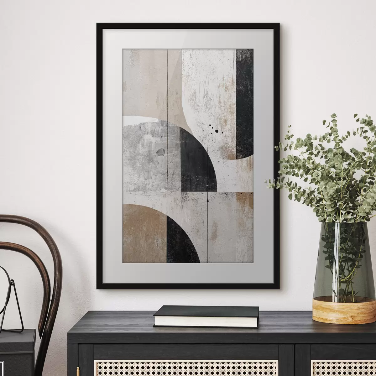 Poster Geometrische Formen in Grau- und Beigetönen f45812