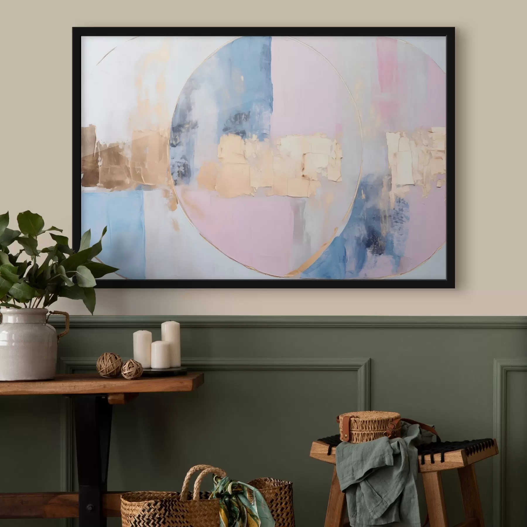 Fototapete Abstraktion in blau-rosa Kreisen f45821