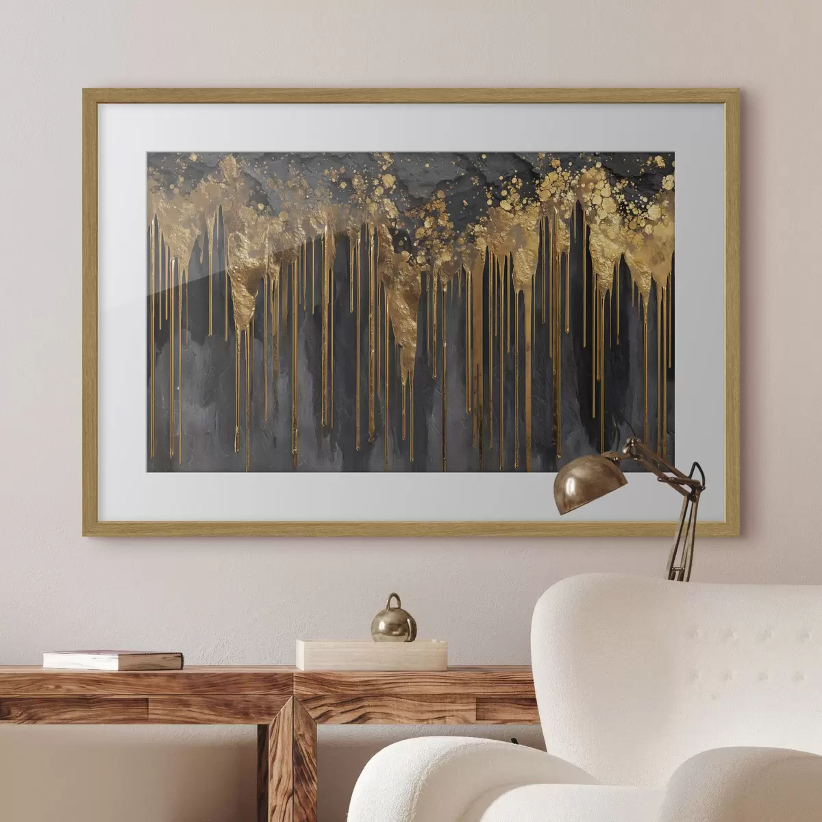 Poster Abstrakte Ströme auf dunklem Hintergrund f45823
