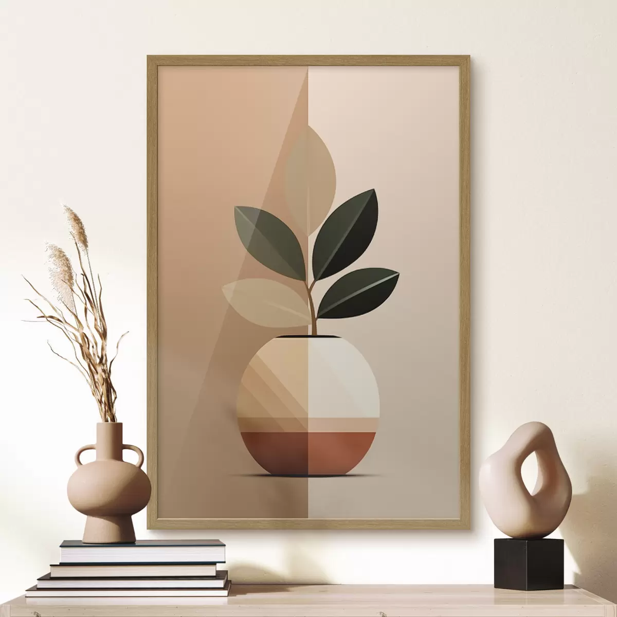 Poster Geometrische Vase mit Blättern f45833