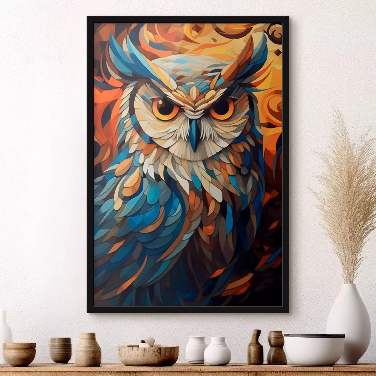 Poster Abstrakte Eule f45836