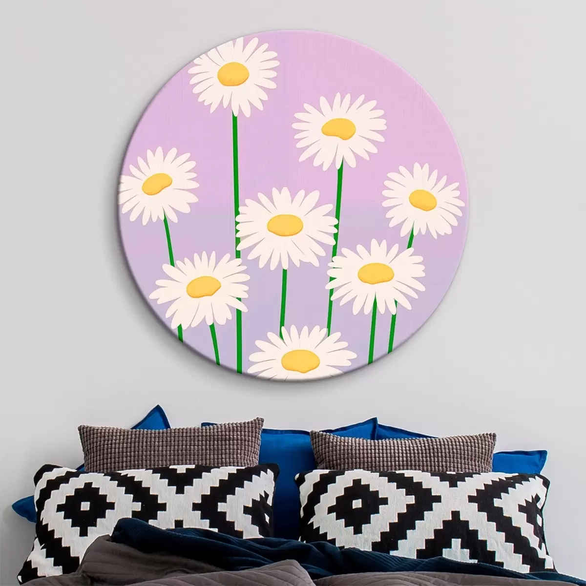 Runde Wandbilder Blumenstrauß aus Gänseblümchen r45828
