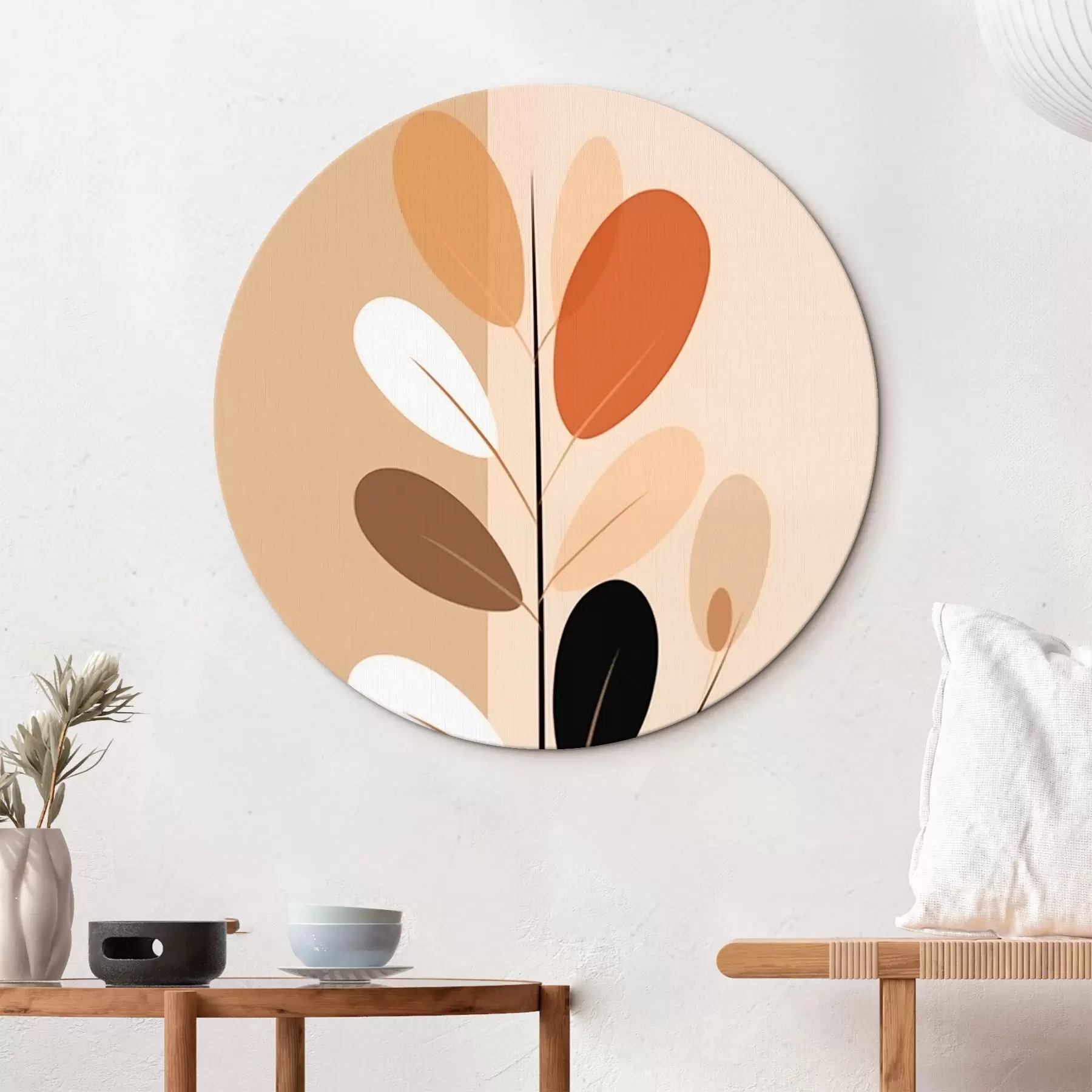 Fototapete Minimalistischer Ast mit Blättern r45834