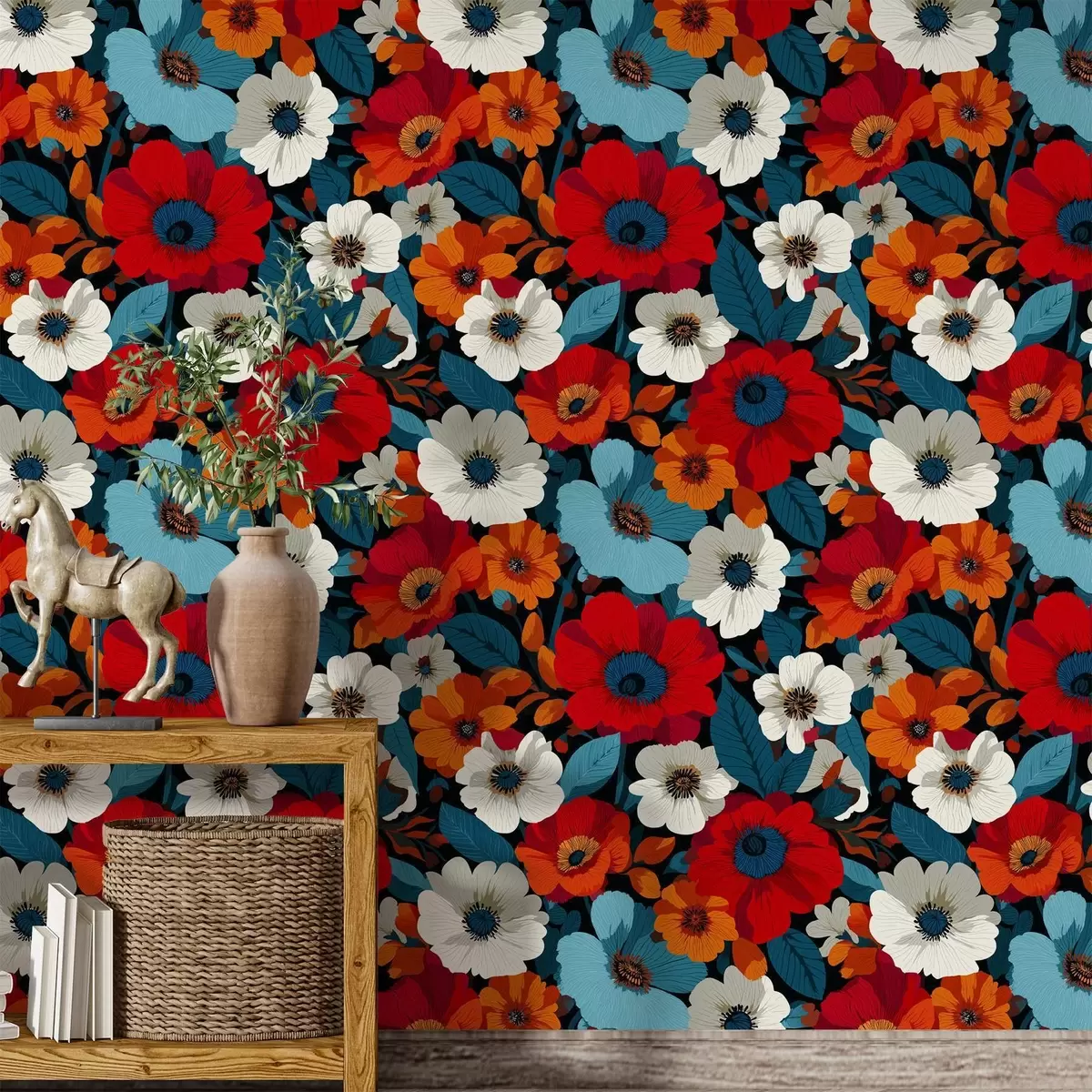 Tapete Bunte Blumen a00542