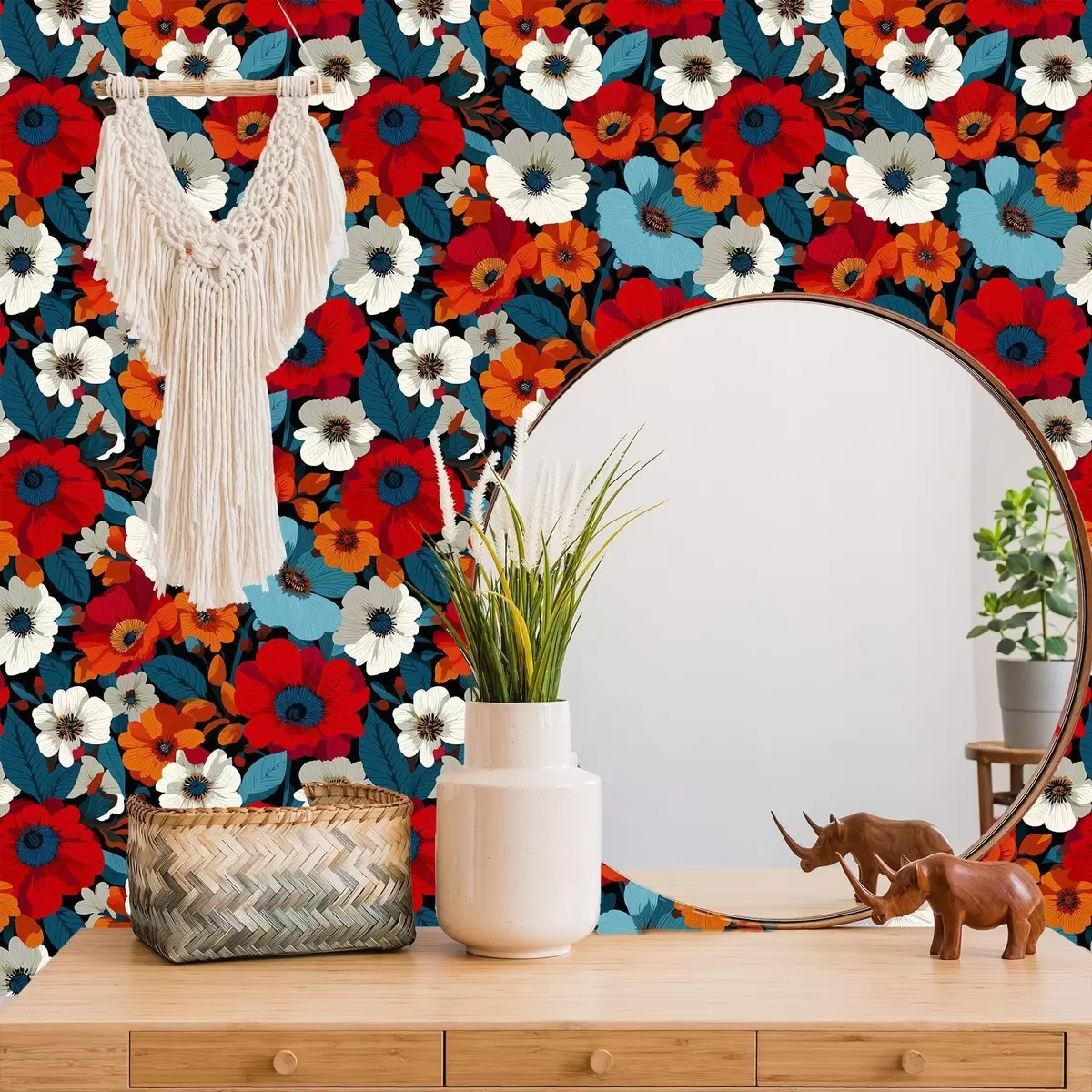 Tapete Bunte Blumen a00542