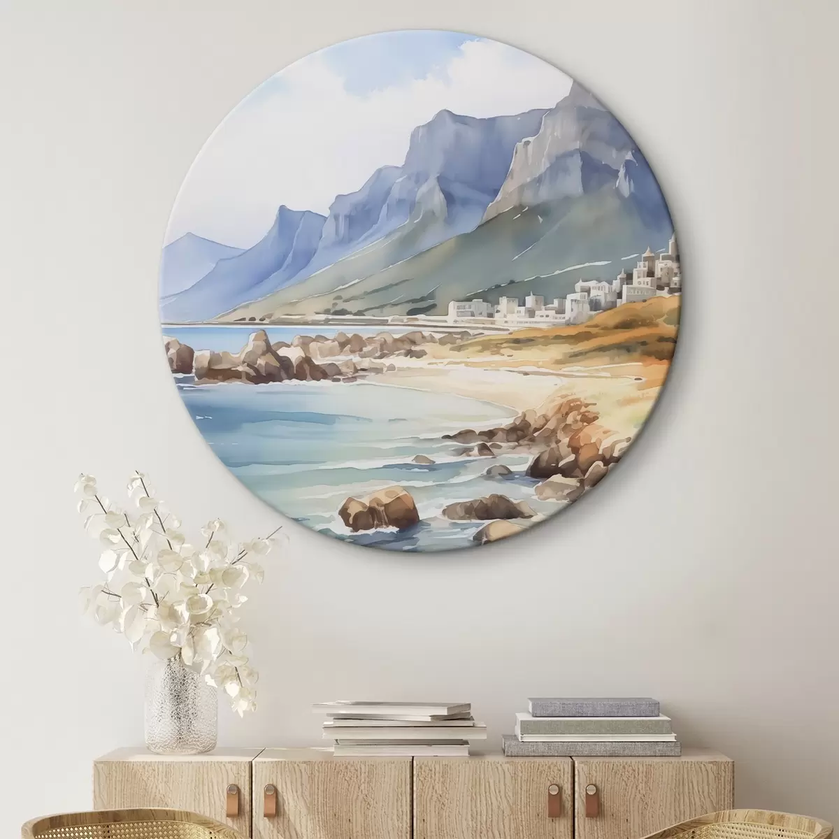 Runde Wandbilder Seashore-Imitation von Aquarell r45978