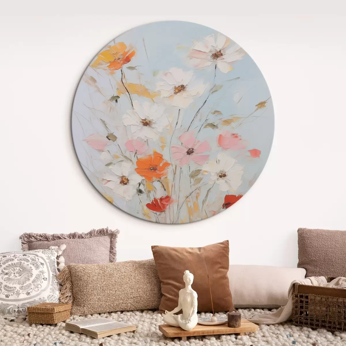 Runde Wandbilder Zarte Blumen r45981