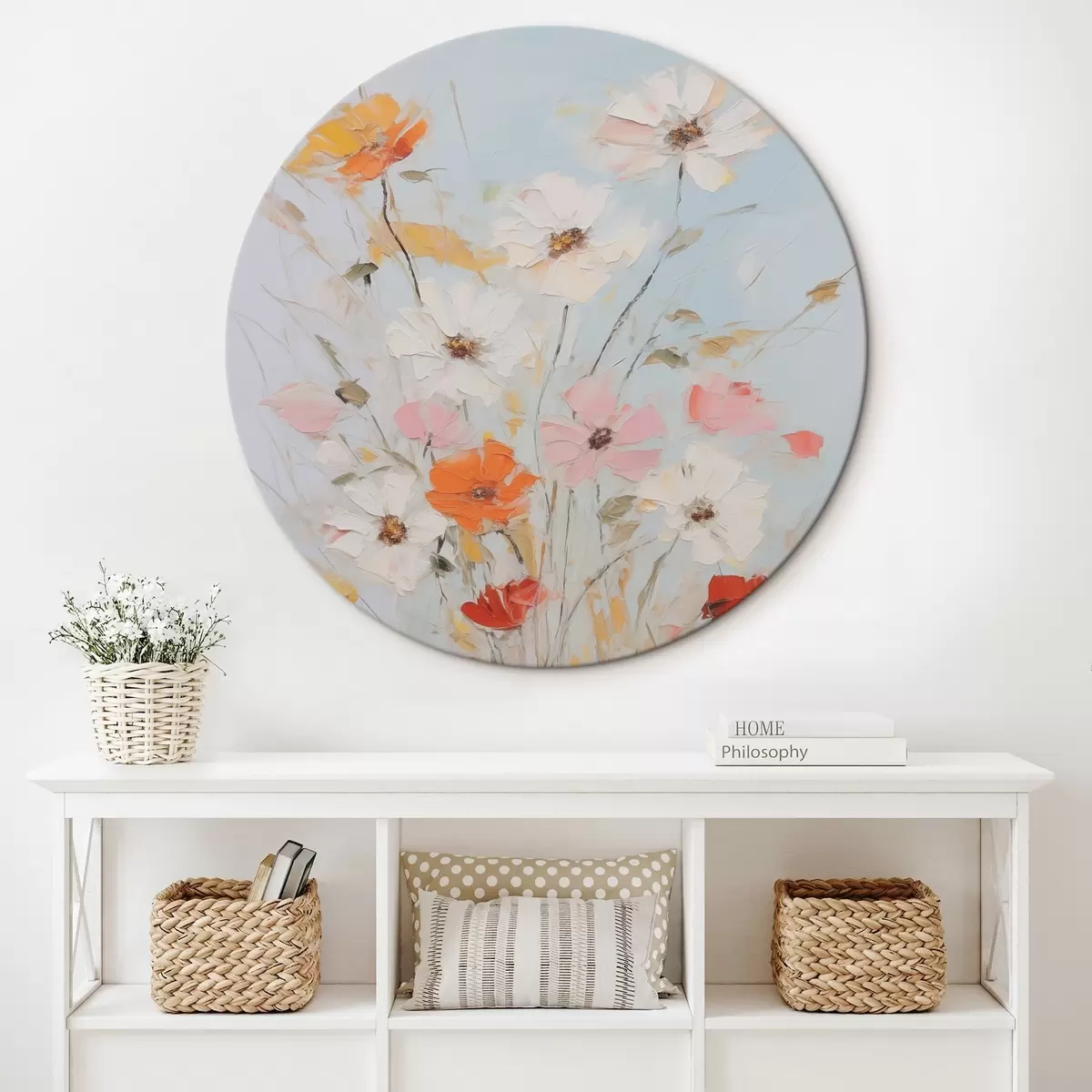 Runde Wandbilder Zarte Blumen r45981