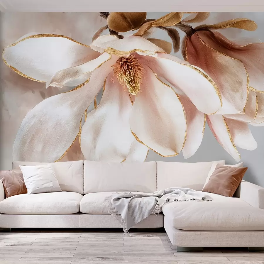 Fototapete Blühende Magnolie in Pastelltönen w09387