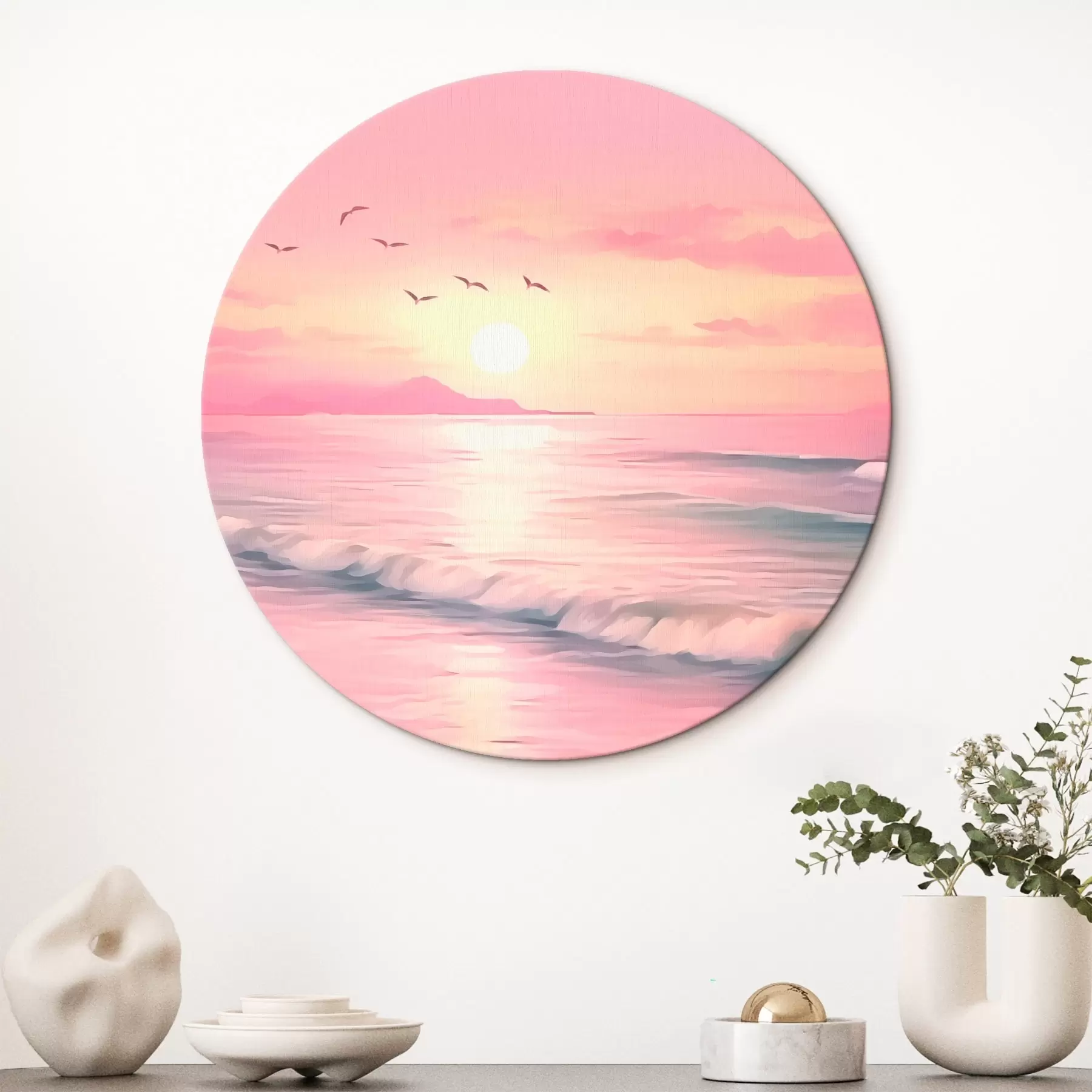 Fototapete Rosa Sonnenuntergang über dem Meer r45955