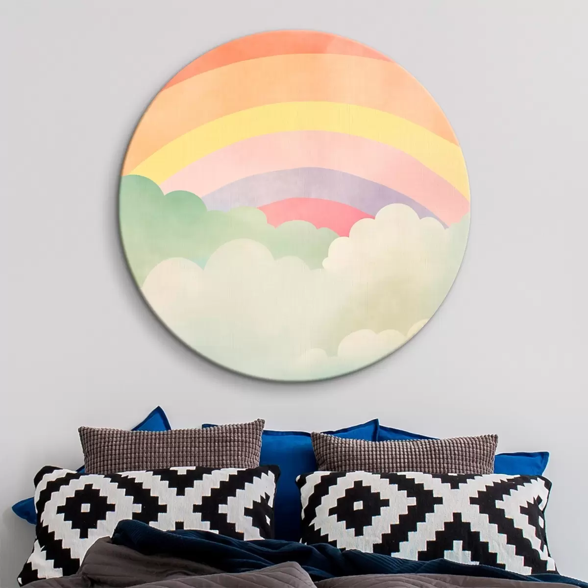 Runde Wandbilder Regenbogen über den Wolken r45958