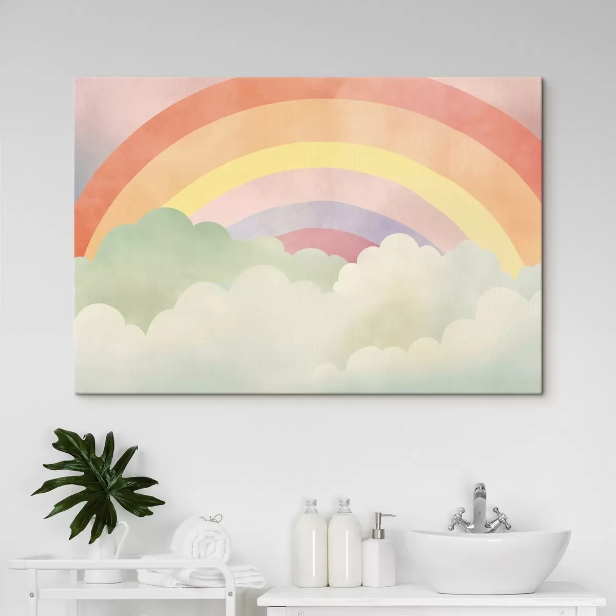 Fototapete Regenbogen über den Wolken s45958