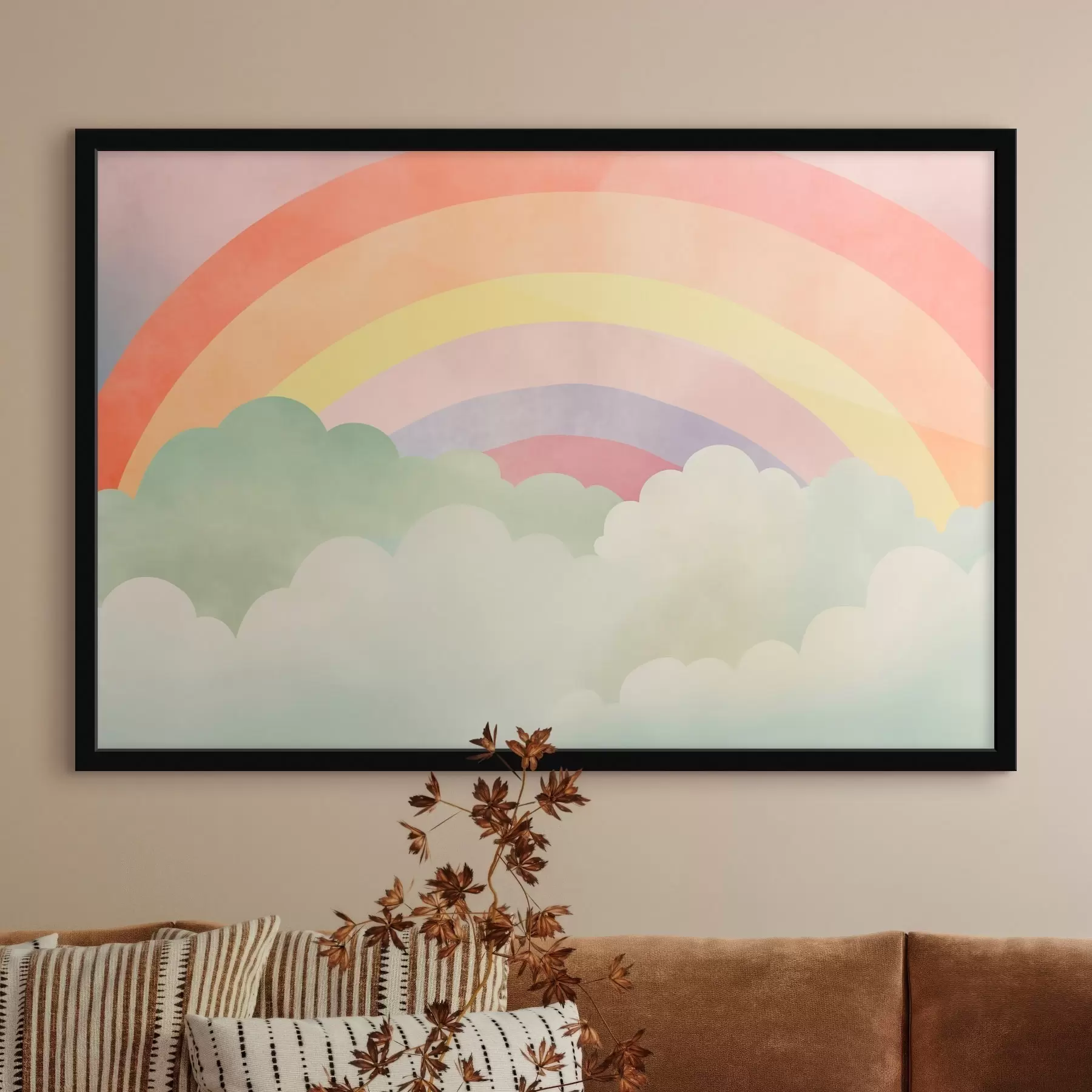 Fototapete Regenbogen über den Wolken f45958